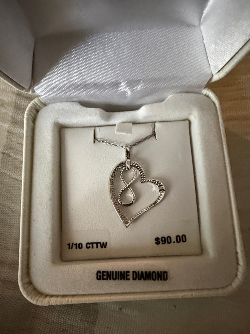 Sterling Silver Heart & Infinity Diamond Pendant Necklace - Sterling Silver
